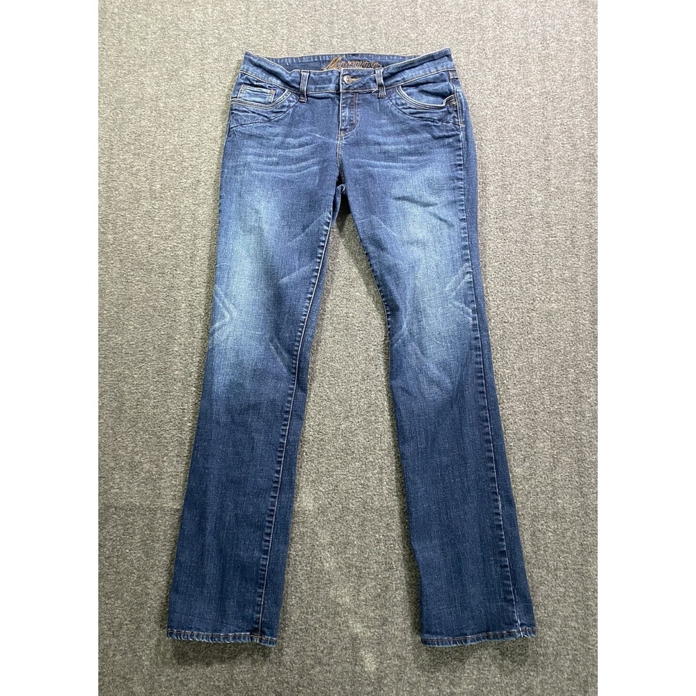 Delia's Morgan Jean Juniors Blue Stretch Denim Straight Leg Size 13/14 Long